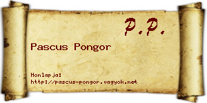 Pascus Pongor névjegykártya
